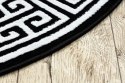 Dywan okrągły MOSSE GREEK kolor czarny r150 Hakano - RUG/LU/MOSSE/GREEK/BLACK+CREAM/R150