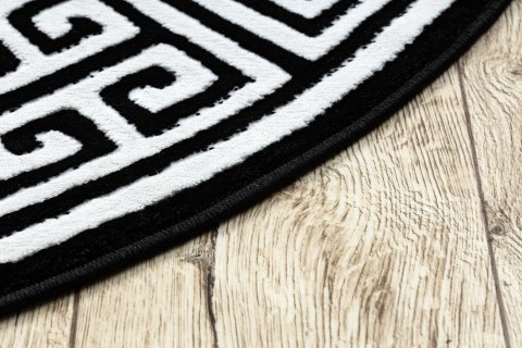 Dywan okrągły MOSSE GREEK kolor czarny r150 Hakano - RUG/LU/MOSSE/GREEK/BLACK+CREAM/R150