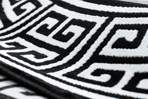 Dywan okrągły MOSSE GREEK kolor czarny r150 Hakano - RUG/LU/MOSSE/GREEK/BLACK+CREAM/R150