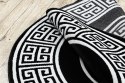 Dywan okrągły MOSSE GREEK kolor czarny r150 Hakano - RUG/LU/MOSSE/GREEK/BLACK+CREAM/R150