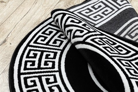 Dywan okrągły MOSSE GREEK kolor czarny r150 Hakano - RUG/LU/MOSSE/GREEK/BLACK+CREAM/R150