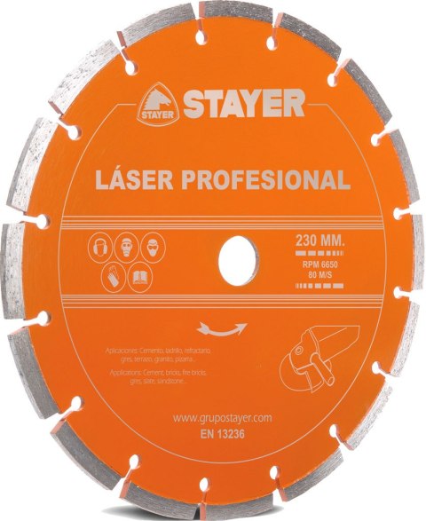 TARCZA DIAMENTOWA 180x22,2mm SEGMENTOWA STANDARD LASER PROFESIONAL STAYER