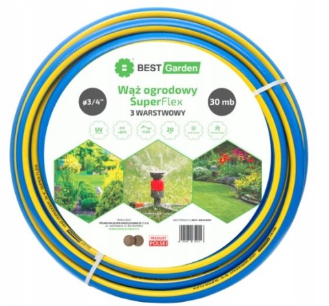 WĄŻ OGRODOWY 3/4" 30m SUPER FLEX BEST GARDEN