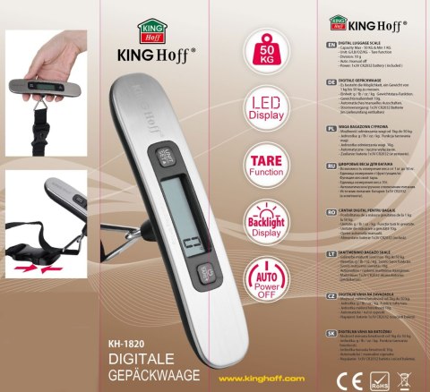 ELEKTRONICZNA WAGA DO BAGAŻU KINGHOFF KH-1820