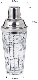 SHAKER DO DRINKÓW KOKTAJLI Z PRZEPISAMI BARMAŃSKI SZKLANY 400ML KLAUSBERG KB-7647