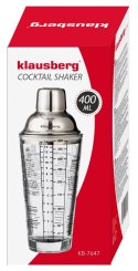 SHAKER DO DRINKÓW KOKTAJLI Z PRZEPISAMI BARMAŃSKI SZKLANY 400ML KLAUSBERG KB-7647