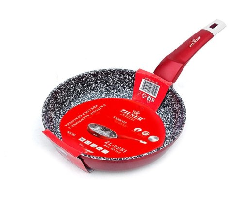 ZESTAW 3 PATELNI 20 24 28CM MARMUROWO-CERAMICZNE ZILNER STONETEC BURGUND ZL-2028B