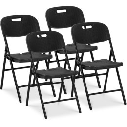 Krzesło cateringowe bankietowe ogrodowe składane 52 x 36 cm czarne - 4 szt.