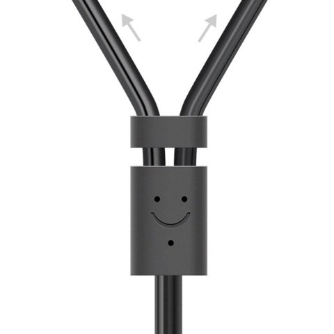 Kabel przewód audio 3.5mm mini jack żeński - 2RCA męski 25cm szary