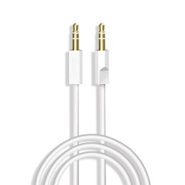 Kabel przewód audio stereo AUX mini jack 3.5mm 3 polowy 1m biały