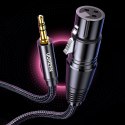 Kabel przewód audio 3.5mm mini jack (męski) - XLR (żeński) 1m czarny