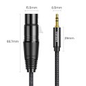 Kabel przewód audio 3.5mm mini jack (męski) - XLR (żeński) 1m czarny