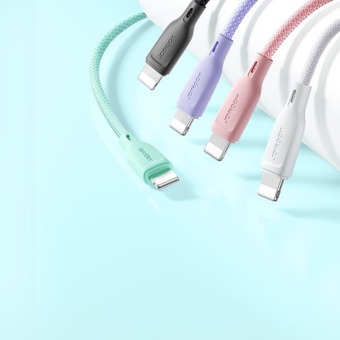 Kabel przewód do iPhone Multi-Color Series USB-A - Lightning 3A 1m zielony