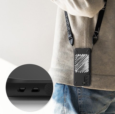 Wytrzymałe etui pokrowiec Galaxy S21+ 5G Onyx Design Paint czarny