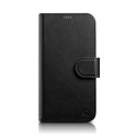 2w1 etui skórzany pokrowiec z klapką iPhone 14 Pro Max Anti-RFID Wallet Case czarny