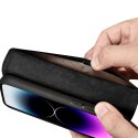 2w1 etui skórzany pokrowiec z klapką iPhone 14 Pro Max Anti-RFID Wallet Case czarny