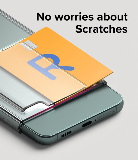 Etui z kieszonką na kartę dokumenty do Galaxy S22+ Fusion Card przezroczysty