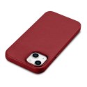 Pokrowiec etui z naturalnej skóry do iPhone 14 Plus MagSafe Case Leather czerwony