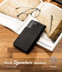 Skórzane etui pokrowiec z klapką do Galaxy S22+ Folio Signature czarny