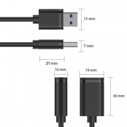 Przedłużacz USB 2.0 AM-AF, 0.5m; Y-C447GBK