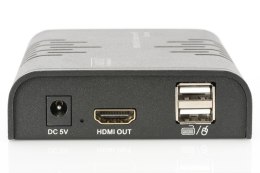 Przedłużacz/Extender KVM (HDMI+USB) do 120m po Cat.5e UTP lub IP, 1080p FHD 60Hz, audio (zestaw)