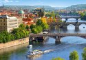 Puzzle 500 elementów - Widok na mosty w Pradze