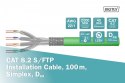 Kabel teleinformatyczny instalacyjny kat.8.2, S/FTP, Dca, AWG 22/1, LSOH, 100m, Zielony