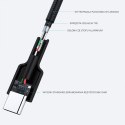 CB-CA03 OEM nylonowy kabel Quick Charge USB C-USB A | FCP | AFC | 0.3m | 3A | 60W PD | 20V