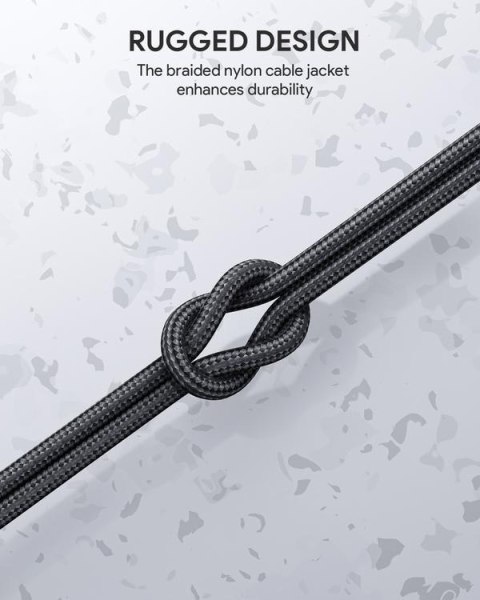 CB-CC2 OEM kabel USB-C - USB-C 2m 60W PD 3A 20V nylonowy oplot czarny