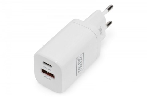 Ładowarka sieciowa zasilacz 1x USB-A 12W 1x USB-C 18W PD 3.0 max. 30W Biała