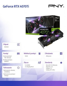 Karta graficzna GeForce RTX 4070Ti 12GB XLR8 Gaming Verto OC VCG4070T12TFXXPB1-O