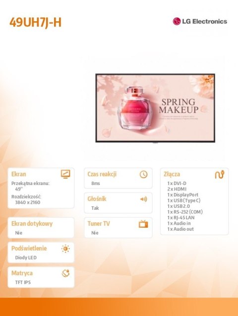 Monitor 49 cali 49UH7J-H IPS 700cd/m2 24/7