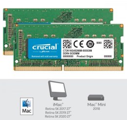 Pamięć DDR4 SODIMM do Apple Mac 32GB(2*16GB)/2666 CL19 (8bit)