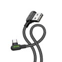 Kabel USB do USB-C kątowy Mcdodo CA-5281 LED, 1.2m (czarny)