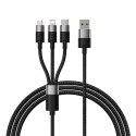 Kabel szybkiego ładowania Baseus StarSpeed USB do M+L+C 3.5A 0.6M(BLack)