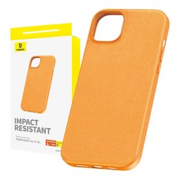 Etui na telefon iPhone15 Baseus Fauxther Series (Pomarańczowy)