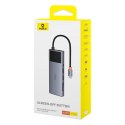 Hub 10w1 Baseus Metal Gleam II Series, USB-C do 1xHDMI, USB-A (10Gbps), USB-C, 2xUSB-A, Ethernet RJ45, karta SD/TF, mini-jack 3,