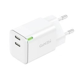 Ładowarka sieciowa Foneng GaN 35W 2x USB-C (biała)