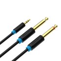 Kabel audio 3,5mm TRS do 2x 6,35mm Vention BACBG 1,5m czarny