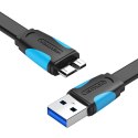 Płaski kabel USB 3.0 A do Micro B Vention VAS-A12-B200 2m czarny