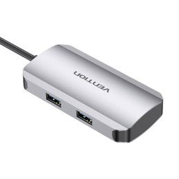 Stacja dokująca USB-C na USB-C, 3x USB3.0, PD 0,15m Vention TNDHB szary