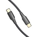 Kabel USB-C 2.0 do USB-C Vention TAUBH 2m, 3A, LED Czarny