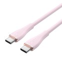 Kabel USB-C 2.0 do USB-C Vention TAWPF 1m, PD 100W, różowy silikonowy