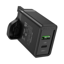 Ładowarka sieciowa USB-A, USB-C Vention FBBB0-UK 18W/20W UK czarna