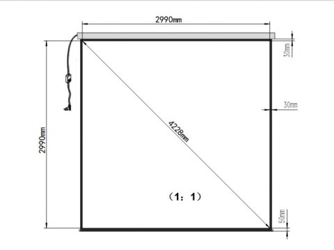 EKRAN ELEKTRYCZNY 120" 305x305cm z pilotem EA-120 1:1 ART