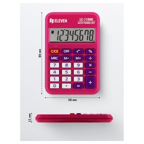 ELEVEN Kalkulator kieszonkowy LC110NR-PK różowy