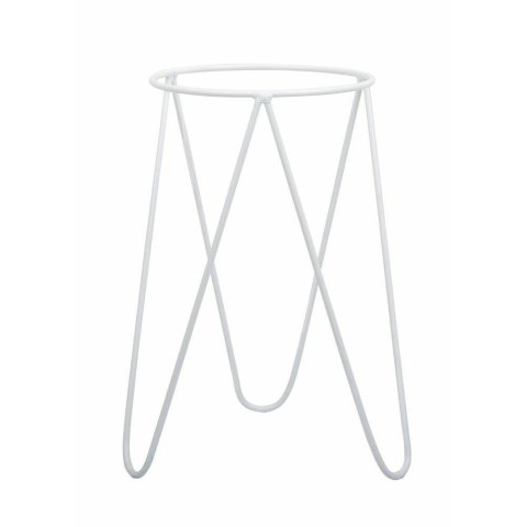 Biały nowoczesny kwietnik Loft 50cmWykonany z metalu, loftowy stojący stojak na doniczkę w kolorze białym