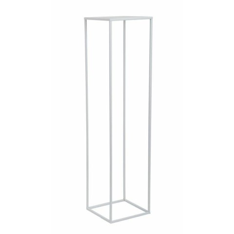 Biały nowoczesny kwietnik stojący 100 cm Wykonany z metalu, prosty i stylowy stojak na kwiatki w kolorze biały