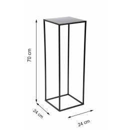 Czarny nowoczesny kwietnik stojący 70cm Wykonany z metalu, prosty i stylowy stojak na kwiatki w kolorze czarnym