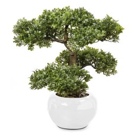 Drzewko bonsai w doniczce liściaste kolor zielony, tworzywo sztuczne, wysokość 33 cm